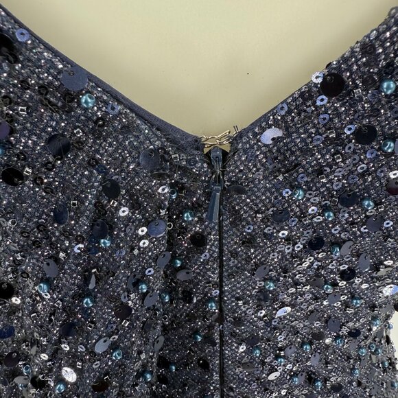 Alyce Paris 27772 - Elegant Scoop Neck Beaded Tulle Gown, Midnight - Picture 9 of 13